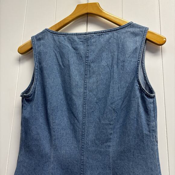 Vintage Newport News Jeanology Western Trad Wife Asymmetrical Denim Dress Sz 10 - Picture 9 of 10